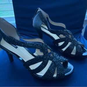 Alex Marie Dayten 8M Elegant Black Strappy Heels